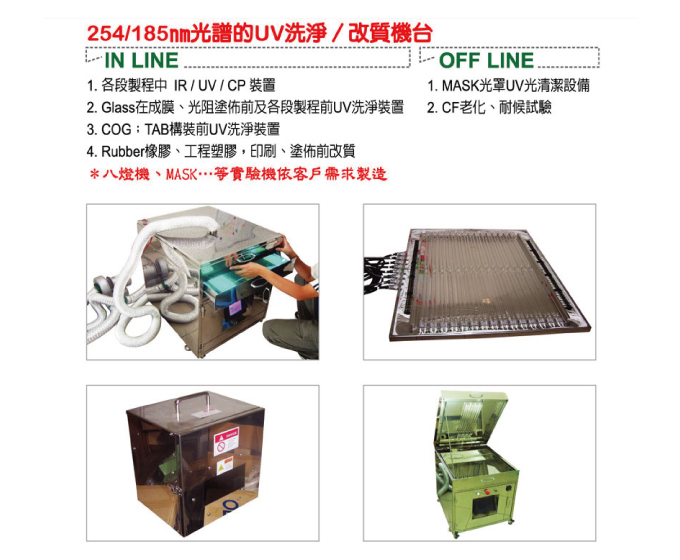 UV洗淨改質機台